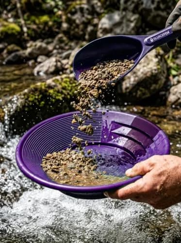 Sluice Fox Gold Panning Kit with Classifier, 2 Pans & Backpack - Purple | Prospecting Equipment thumbnail 3