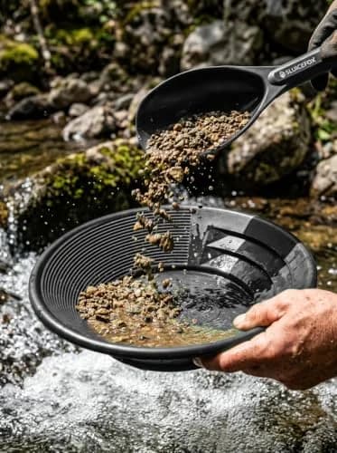 Sluice Fox Gold Panning Kit with 12" Pocket Sluice & 2 Gold Pans - Black | Prospecting Equipment for Gold thumbnail 3