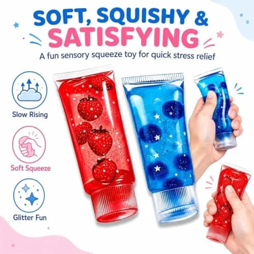 Momorapho Toothpaste Squishy Toy 2 Pack | Slow Rising Squeeze Fidget Toys for Adults Anxiety Stress Relief thumbnail 4