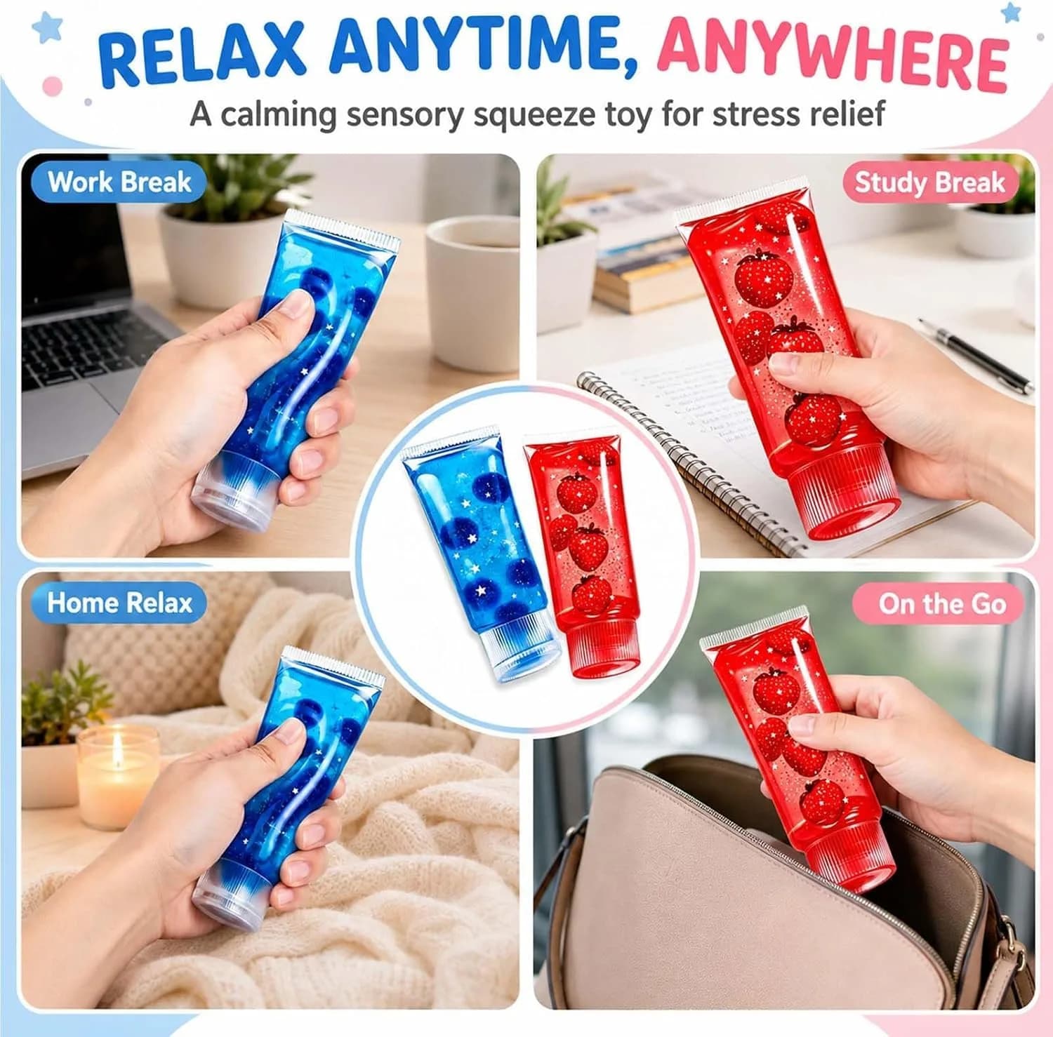 Momorapho Toothpaste Squishy Toy 2 Pack | Slow Rising Squeeze Fidget Toys for Adults Anxiety Stress Relief - view 6