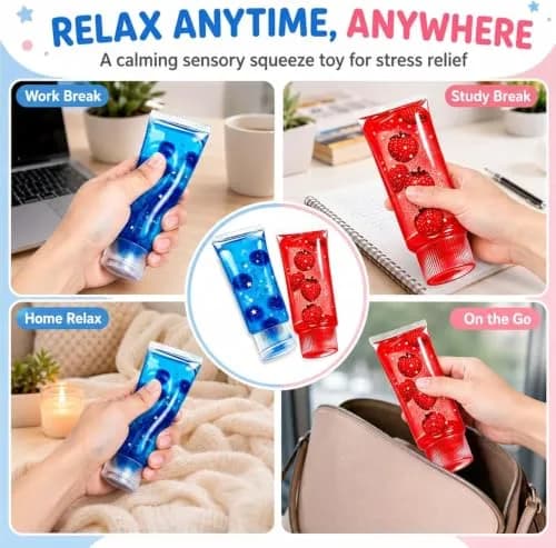 Momorapho Toothpaste Squishy Toy 2 Pack | Slow Rising Squeeze Fidget Toys for Adults Anxiety Stress Relief thumbnail 6