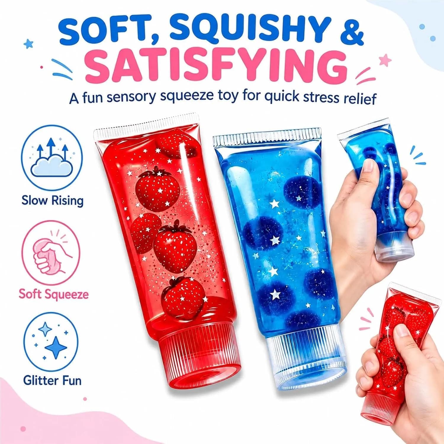 Momorapho Toothpaste Squishy Toy 2 Pack | Slow Rising Squeeze Fidget Toys for Adults Anxiety Stress Relief - view 4