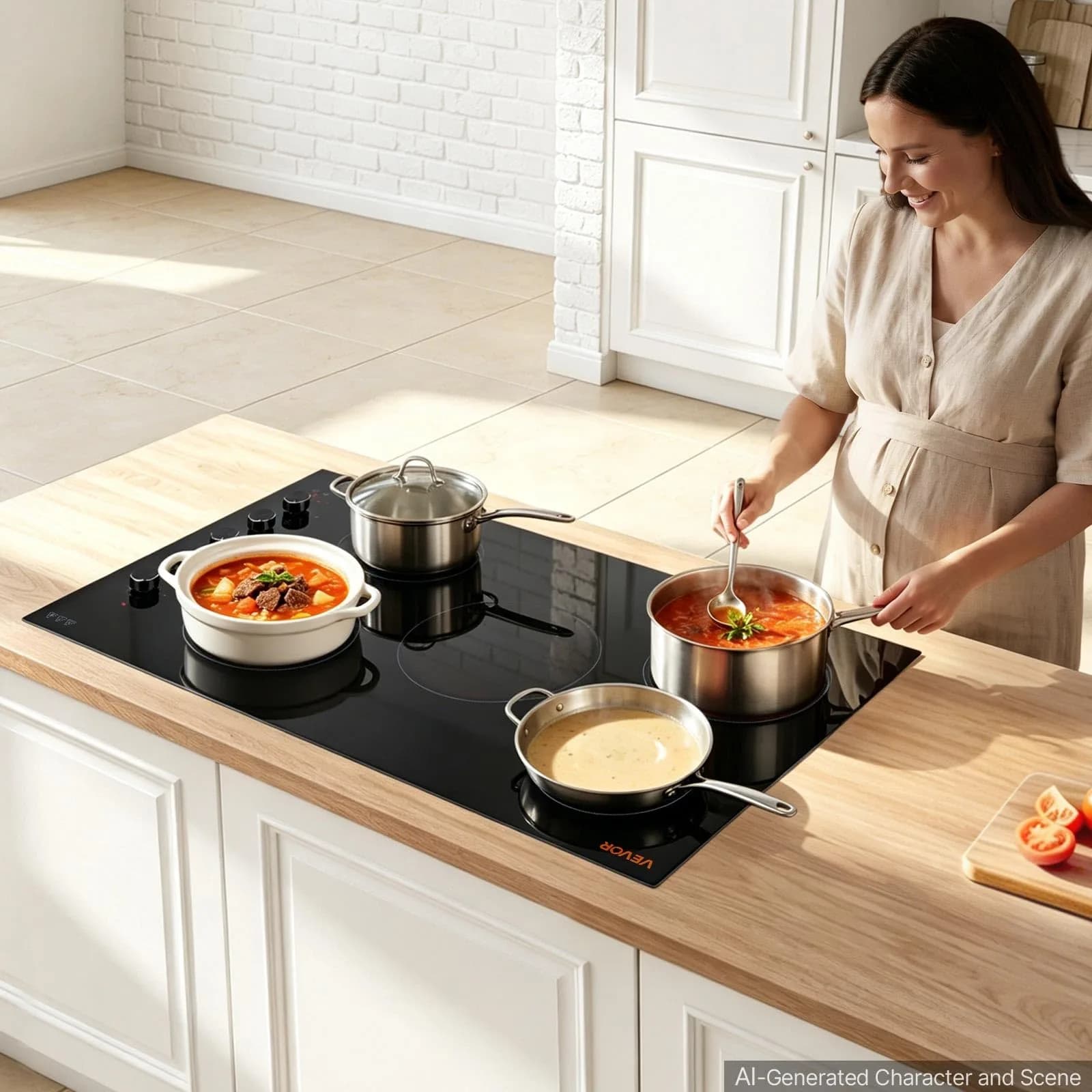 VEVOR 36-inch 5-Burner Electric Cooktop 8800W 220V | Built-in Ceramic Radiant Stove with 11 Heat Levels & Timer - view 9
