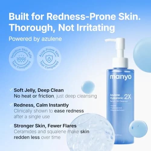 MANYO Azulene Hyaluronic 2X Serum Oil Cleanser 200ml (6.76 fl oz) | Calms Skin, Deep Cleans Pores thumbnail 2