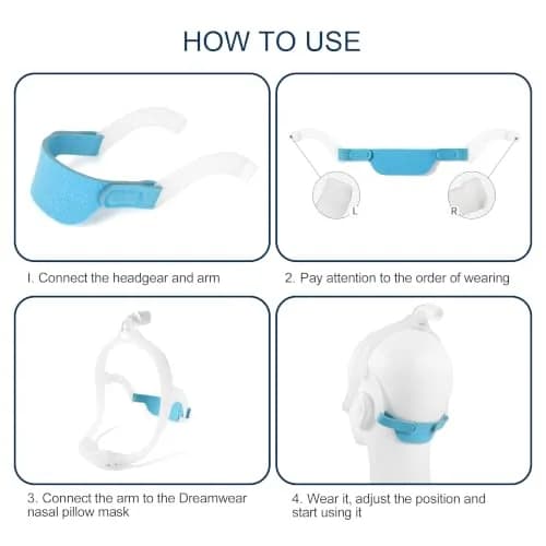 Hecatelly 2 Pack Replacement Headgear Strap for DreamWear Nasal Pillow Mask | Breathable & Adjustable (70-120 chars) thumbnail 4