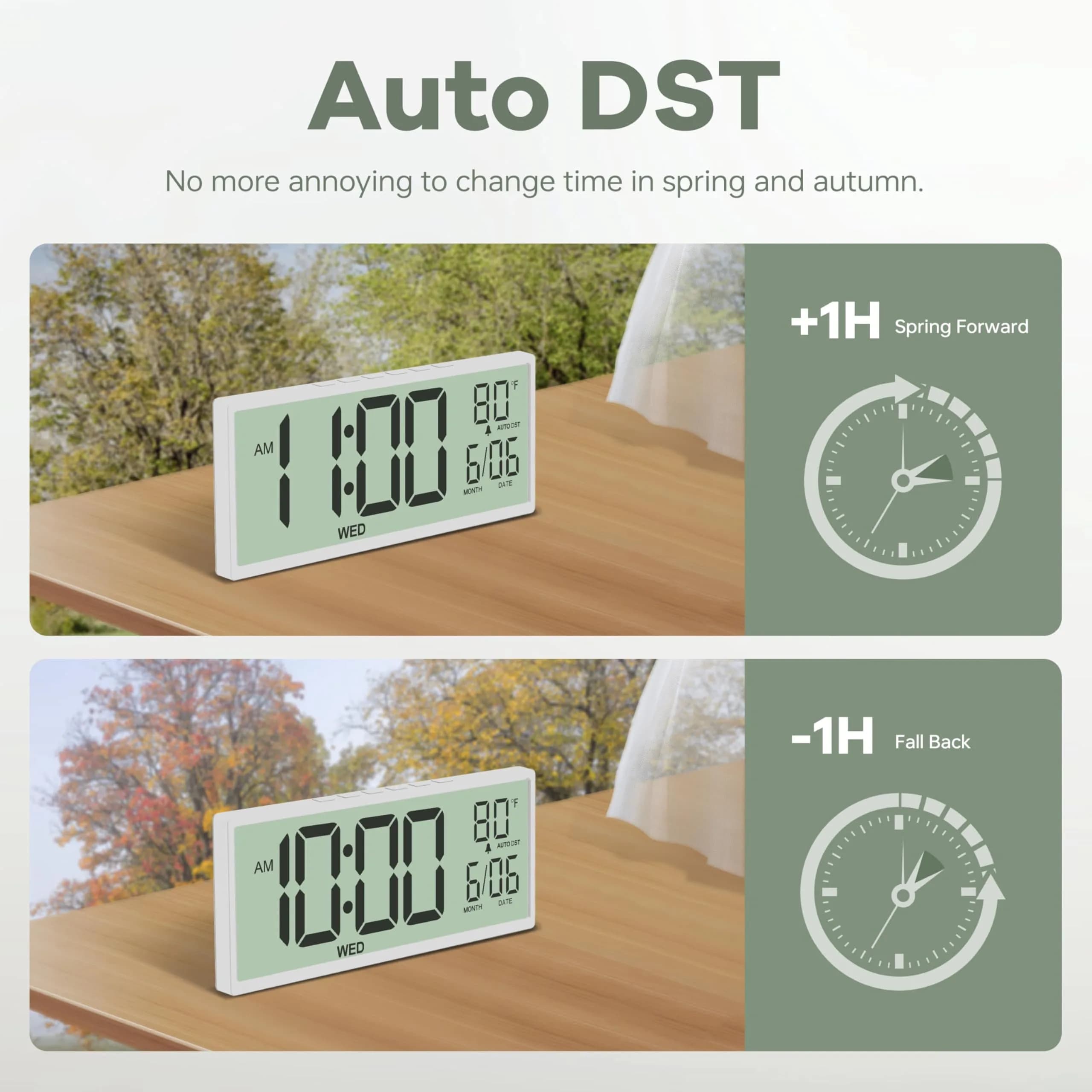 JALL Large Digital Wall Clock 36.8 cm (14.5 inches) | Jumbo Display, Date, Day, Temperature, Auto DST - view 6