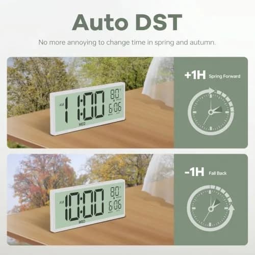 JALL Large Digital Wall Clock 36.8 cm (14.5 inches) | Jumbo Display, Date, Day, Temperature, Auto DST thumbnail 6
