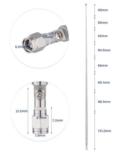 POBADY 8-Section Telescopic Antenna 73.03cm (28.75in) | SMA Male Connector for AM/FM Radio Receivers thumbnail 7