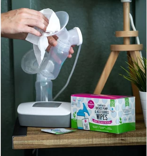 Dapple Baby Breast Pump Wipes Singles 60 Count (2x30) | Hypoallergenic & Plant-Powered for On-the-Go Cleaning thumbnail 3