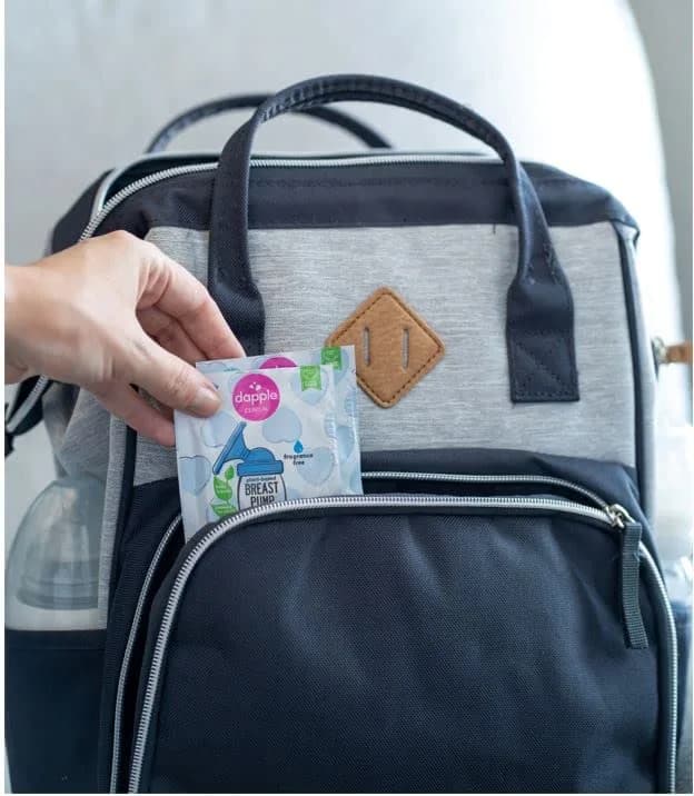 Dapple Baby Breast Pump Wipes Singles 60 Count (2x30) | Hypoallergenic & Plant-Powered for On-the-Go Cleaning - view 4