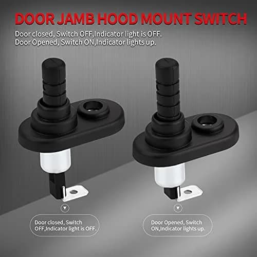 DAIERTEK 3-Pack 12V Door Pin Switch with Rubber Boot | Adjustable Hood Light Switch 20A thumbnail 2