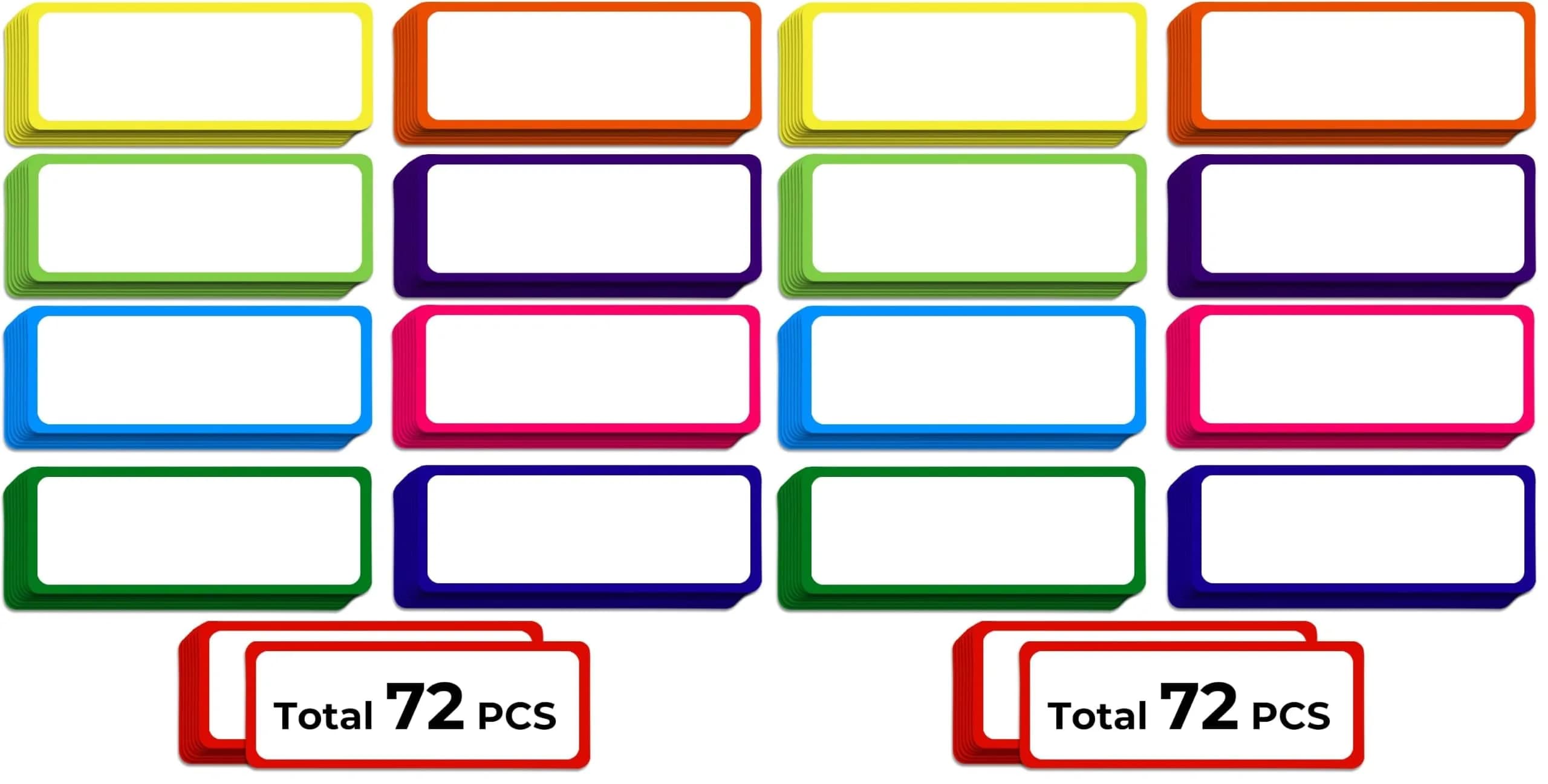 Utron Magnetic Dry Erase Labels 3.2"x1.2" (72PCS, 9 Colors) | Reusable Name Plates for Whiteboards & Lockers — Blue