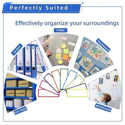 Utron Magnetic Dry Erase Labels 3.2"x1.2" (72PCS, 9 Colors) | Reusable Name Plates for Whiteboards & Lockers thumbnail 6