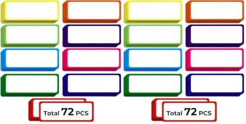 Utron Magnetic Dry Erase Labels 3.2"x1.2" (72PCS, 9 Colors) | Reusable Name Plates for Whiteboards & Lockers thumbnail 1
