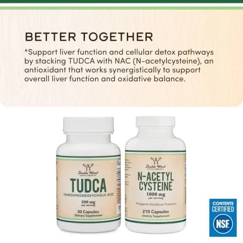 Double Wood Supplements TUDCA Tauroursodeoxycholic Acid 500mg Capsules | Liver Health Support (30 Count) thumbnail 5