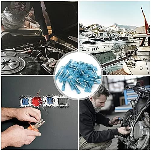Qizpcer Blue Heat Shrink Butt Connectors 16-14 AWG (400 Pcs) | Waterproof Marine Grade Wire Splice thumbnail 6