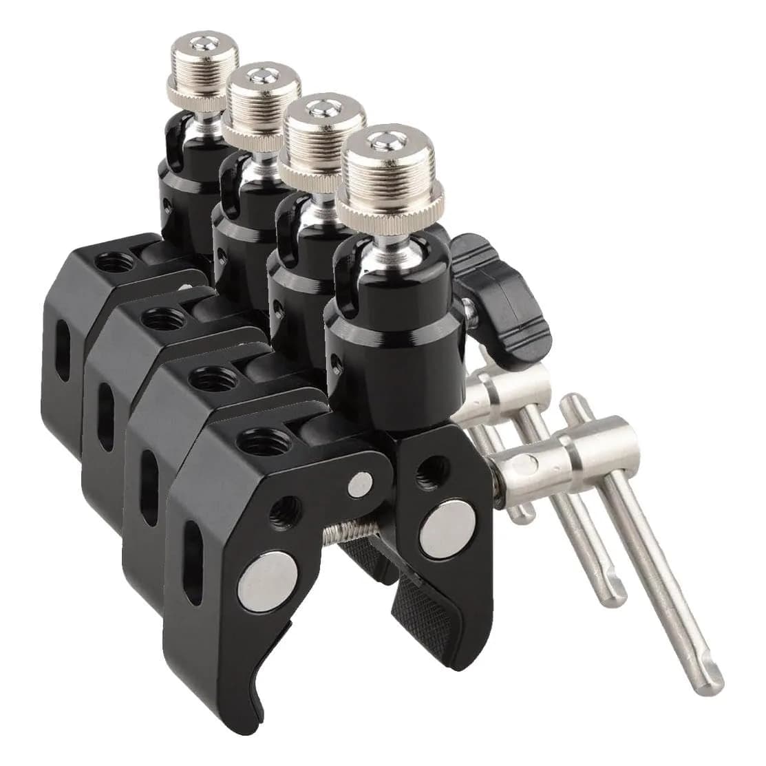 CAMVATE Mini Crab Clamp Articulated 1/4 Pack of 4 | Microphone Mounting Clamp with 360° Ball Head — Pack of 4