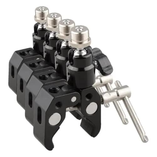 CAMVATE Mini Crab Clamp Articulated 1/4 Pack of 4 | Microphone Mounting Clamp with 360° Ball Head thumbnail 1