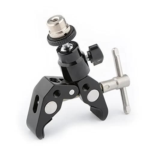 CAMVATE Mini Crab Clamp Articulated 1/4 Pack of 4 | Microphone Mounting Clamp with 360° Ball Head thumbnail 4