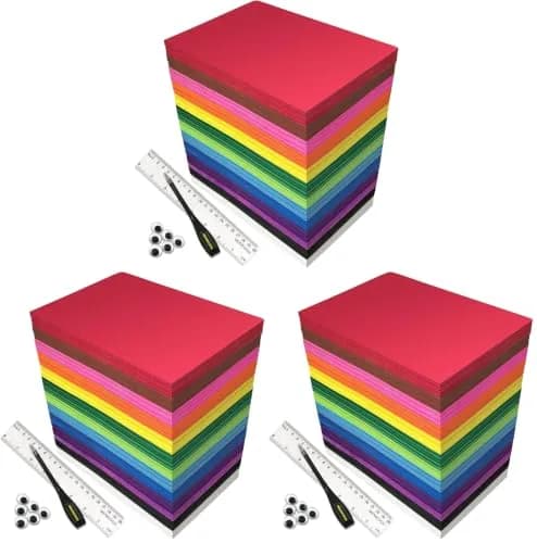 MEARCOOH Craft Foam Sheets 21.5 cm x 14 cm x 1.8 mm | 312 Pack Multi-Color EVA Foam Paper Set for DIY Projects thumbnail 1