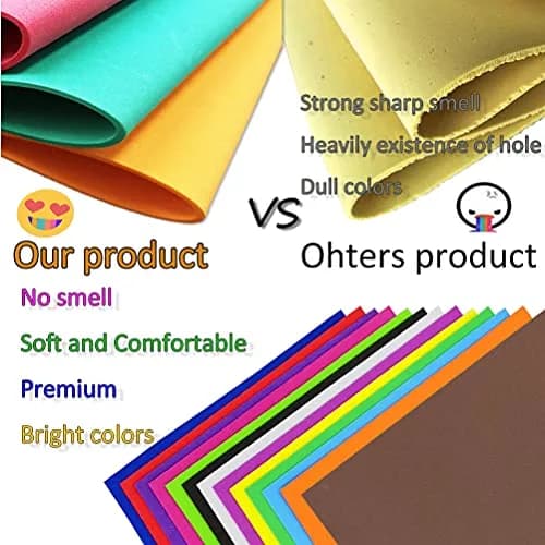 MEARCOOH Craft Foam Sheets 21.5 cm x 14 cm x 1.8 mm | 312 Pack Multi-Color EVA Foam Paper Set for DIY Projects thumbnail 2