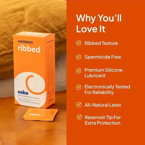 Cake Ribbed Condoms 12 Count Pack | Silicone Lubricated, Stimulating Ribbed Texture, BPA Free, Fragrance-Free, Glycerin Free thumbnail 4