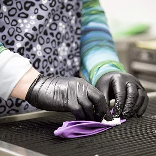 AMMEX Black Nitrile Disposable Exam Gloves, 3 Mil, Medium (Pack of 300) | Food-Safe, Latex-Free Alternative thumbnail 6