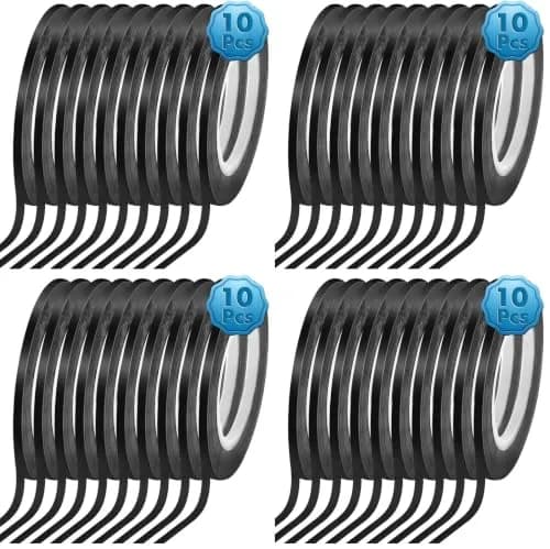 cridoz Black Pinstripe Tape 1/8 inch x 108 ft (Pack of 40 Rolls) | Grid Marking & Organization Tape thumbnail 1