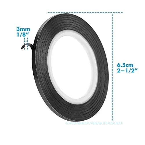 cridoz Black Pinstripe Tape 1/8 inch x 108 ft (Pack of 40 Rolls) | Grid Marking & Organization Tape thumbnail 3