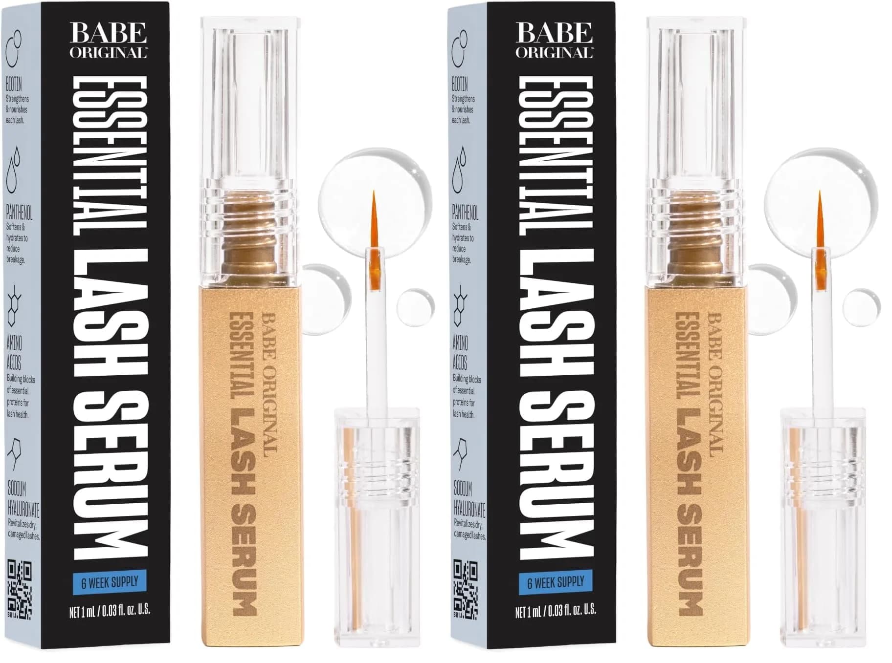 Babe Original Lash Serum Pack of 2 | Fuller & Longer Looking Natural Lashes
