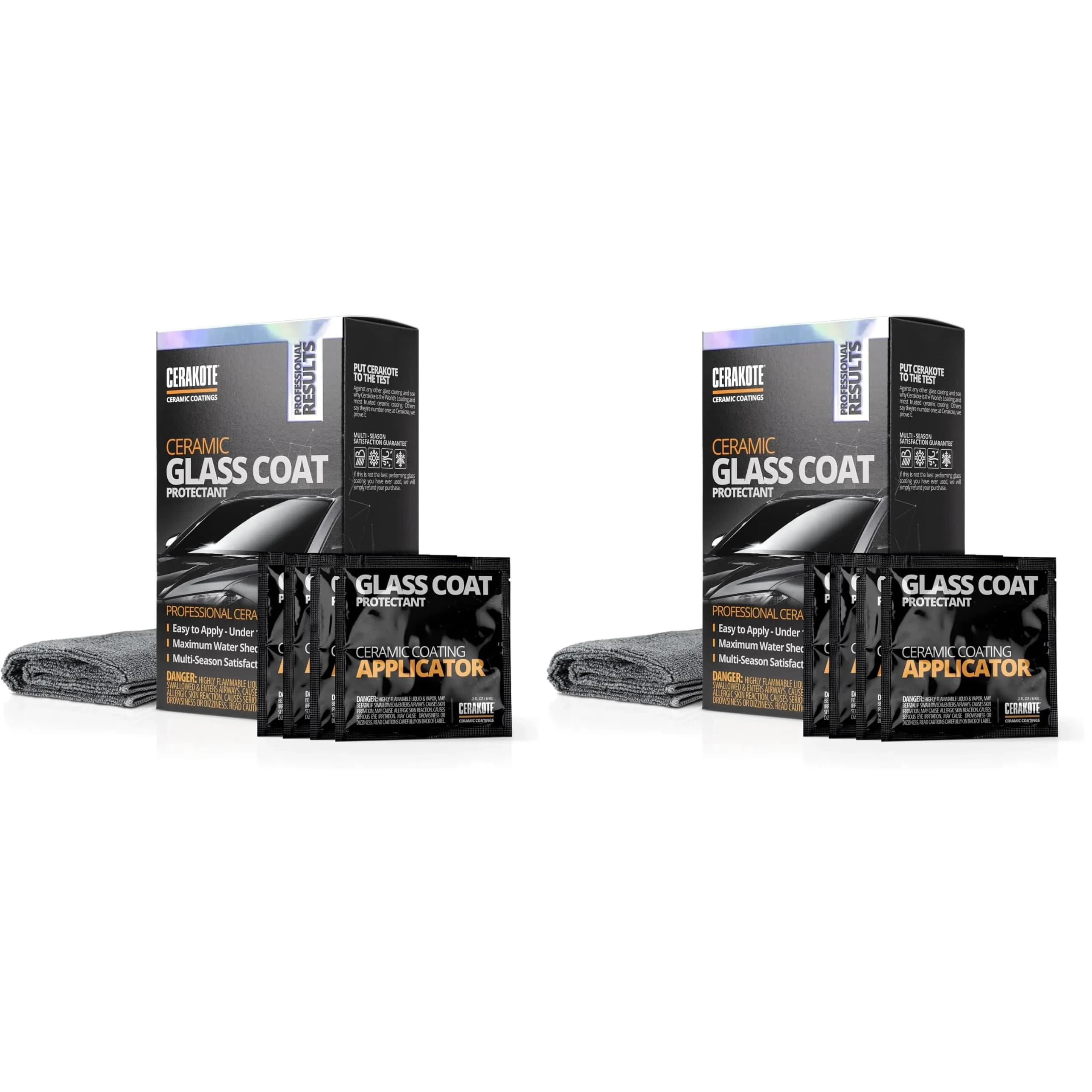 CERAKOTE Ceramic Glass Coat Pro Pack 20 Wipes | Hydrophobic Windshield Treatment for Enhanced Visibility — 4 Wipe Kit