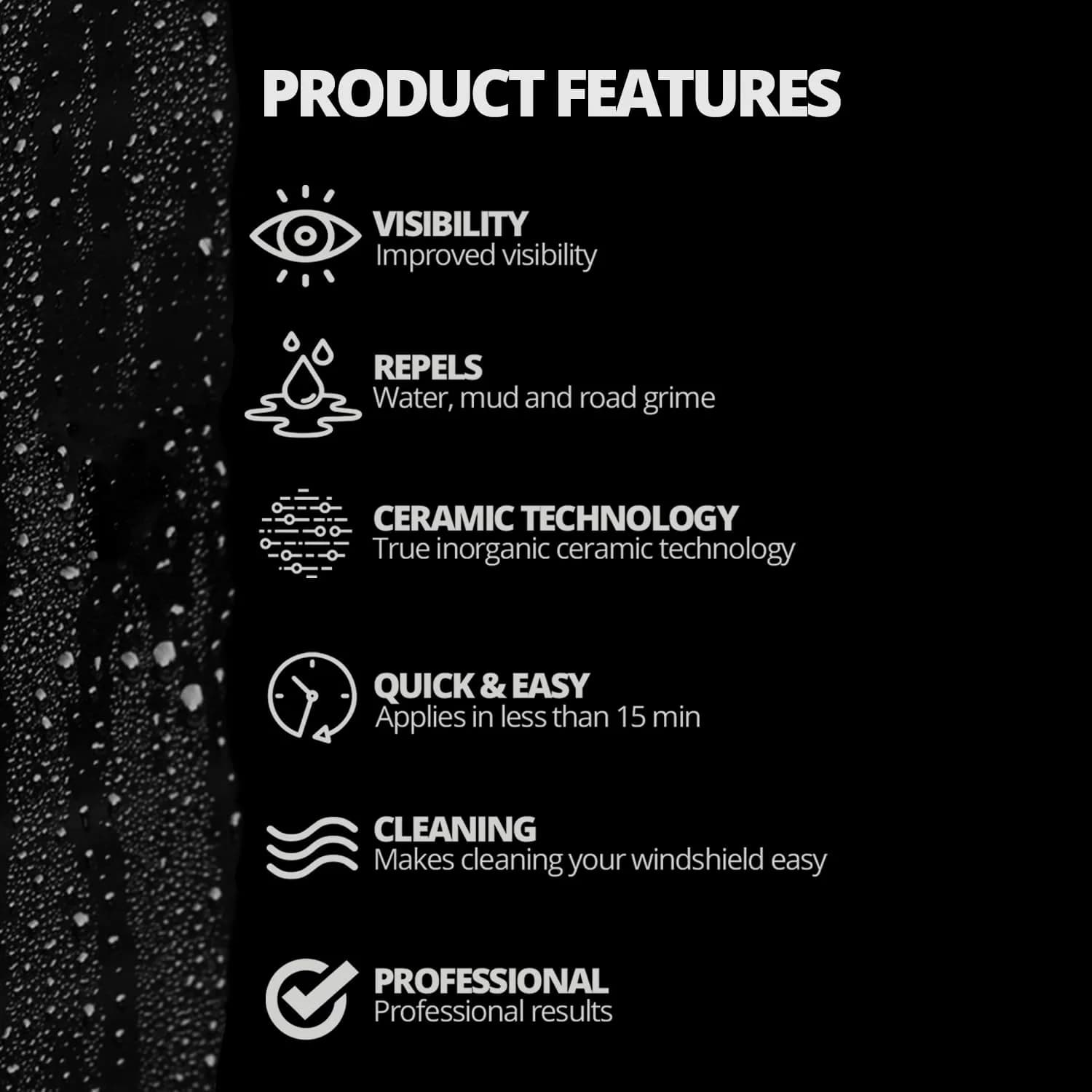 CERAKOTE Ceramic Glass Coat Protectant Pack of 2 | Hydrophobic Windshield Coating for Enhanced Visibility - view 2