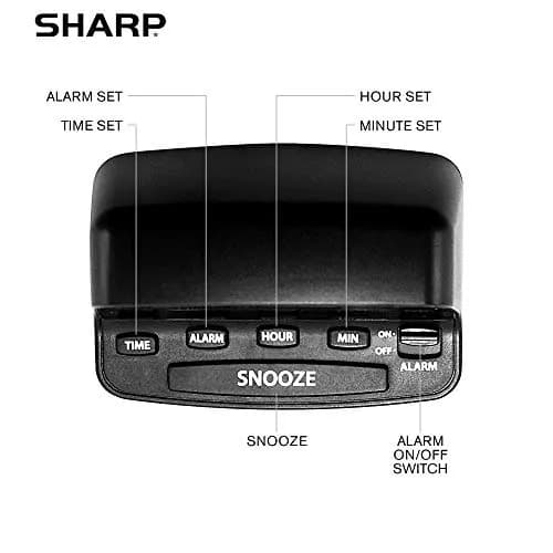 Sharp Digital Alarm Clock with Keyboard Controls, Red LED Display, Battery Back-up, Pack of 4 | Simple Operation for All Ages thumbnail 4