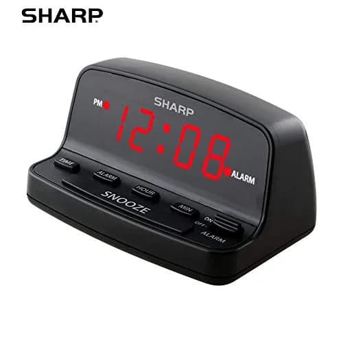 Sharp Digital Alarm Clock with Keyboard Controls, Red LED Display, Battery Back-up, Pack of 4 | Simple Operation for All Ages thumbnail 2