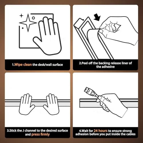 Yecaye 12 Pack Cable Management | No-Drill Adhesive Cord Organizer for Desk & Home Office, Black thumbnail 5