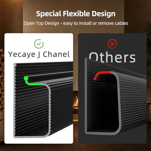 Yecaye 12 Pack Cable Management | No-Drill Adhesive Cord Organizer for Desk & Home Office, Black thumbnail 7