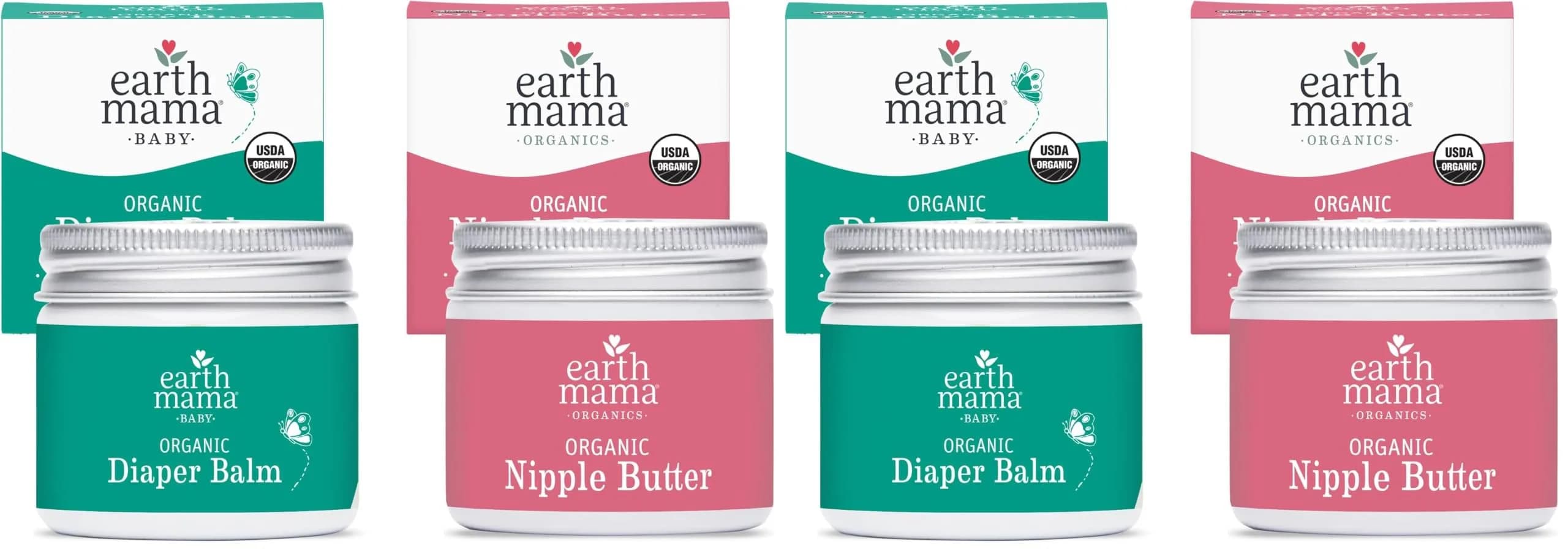 Earth Mama Nipple Butter & Diaper Balm Bundle | Organic Nipple Cream & Skin Salve for Breastfeeding & Postpartum | 8 fl oz (237ml) | Certified Organic by Oregon Tilth - main product image