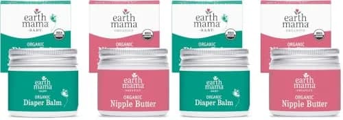 Earth Mama Nipple Butter & Diaper Balm Bundle | Organic Nipple Cream & Skin Salve for Breastfeeding & Postpartum | 8 fl oz (237ml) | Certified Organic by Oregon Tilth thumbnail 1