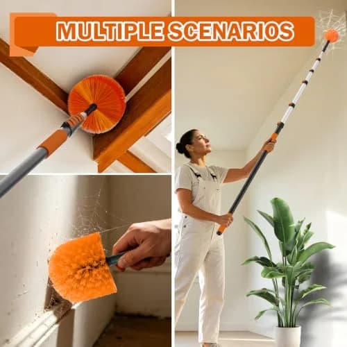 Buyplus Telescoping Cobweb Duster 24FT Extension Pole | Reaches Up To 30+ Feet thumbnail 7