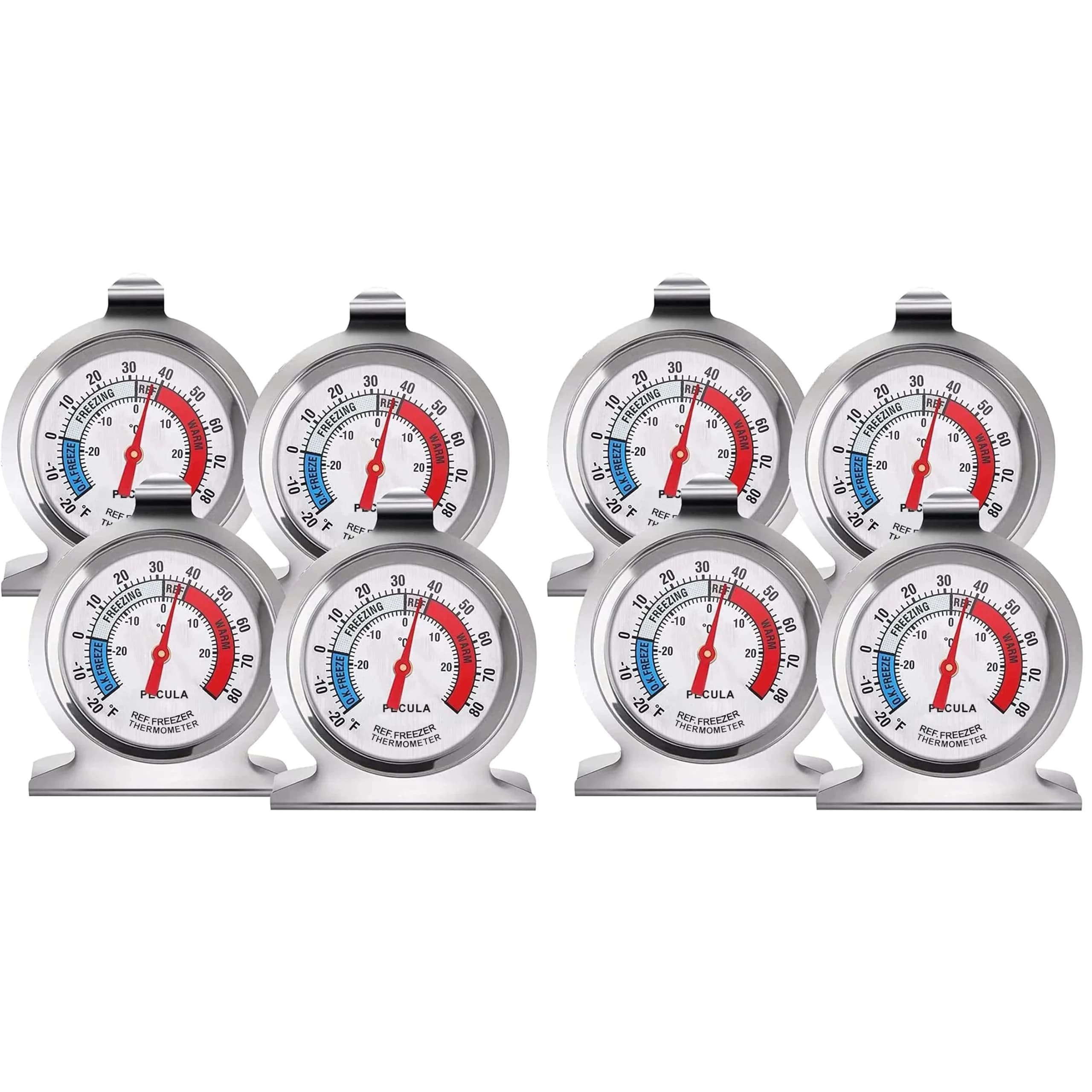 PECULA Classic Refrigerator Thermometer -30-30°C (-20-80°F) | Large Dial with Red Indicator - main product image