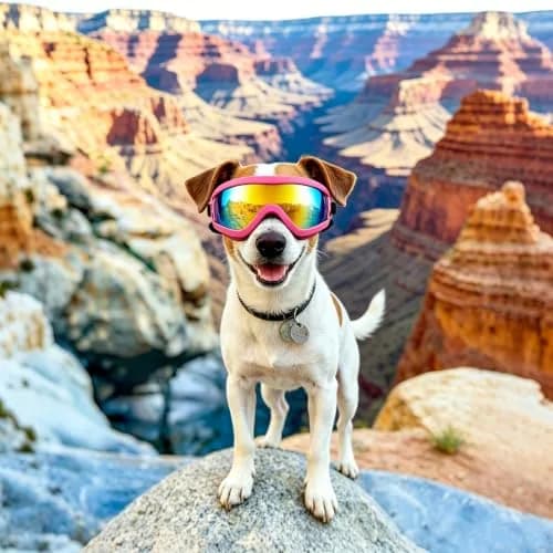 NAMSAN Dog Sunglasses for Medium Dogs, Anti-UV Dog Goggles Small Medium Breeds, Windproof Driving Dog Eye Protection, Pink (5 inches L x 2.5 inches W) thumbnail 7