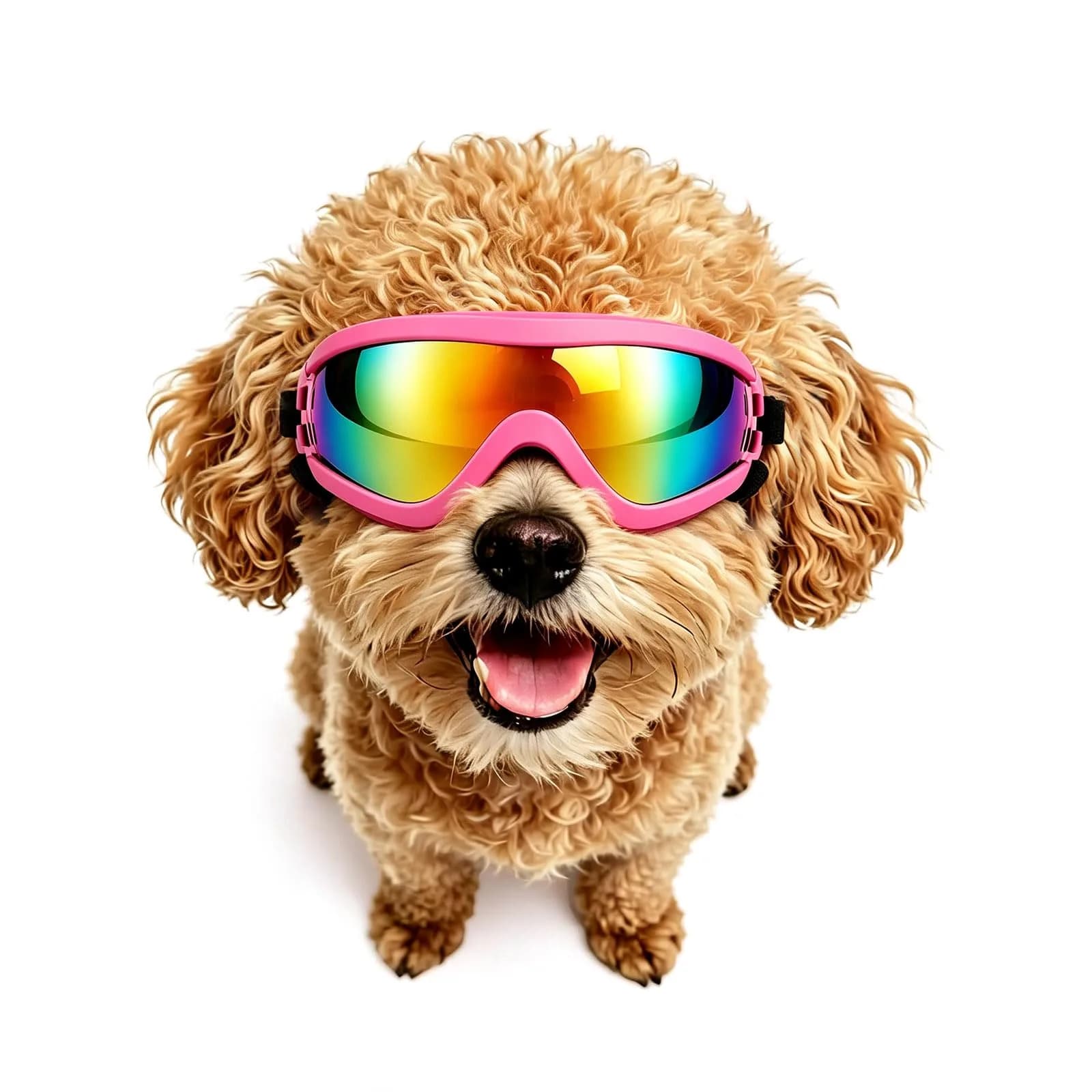 Enjoying Tactical Pink Small Breed Dog Goggles with UV Protection, Windproof & Adjustable Straps - main product image