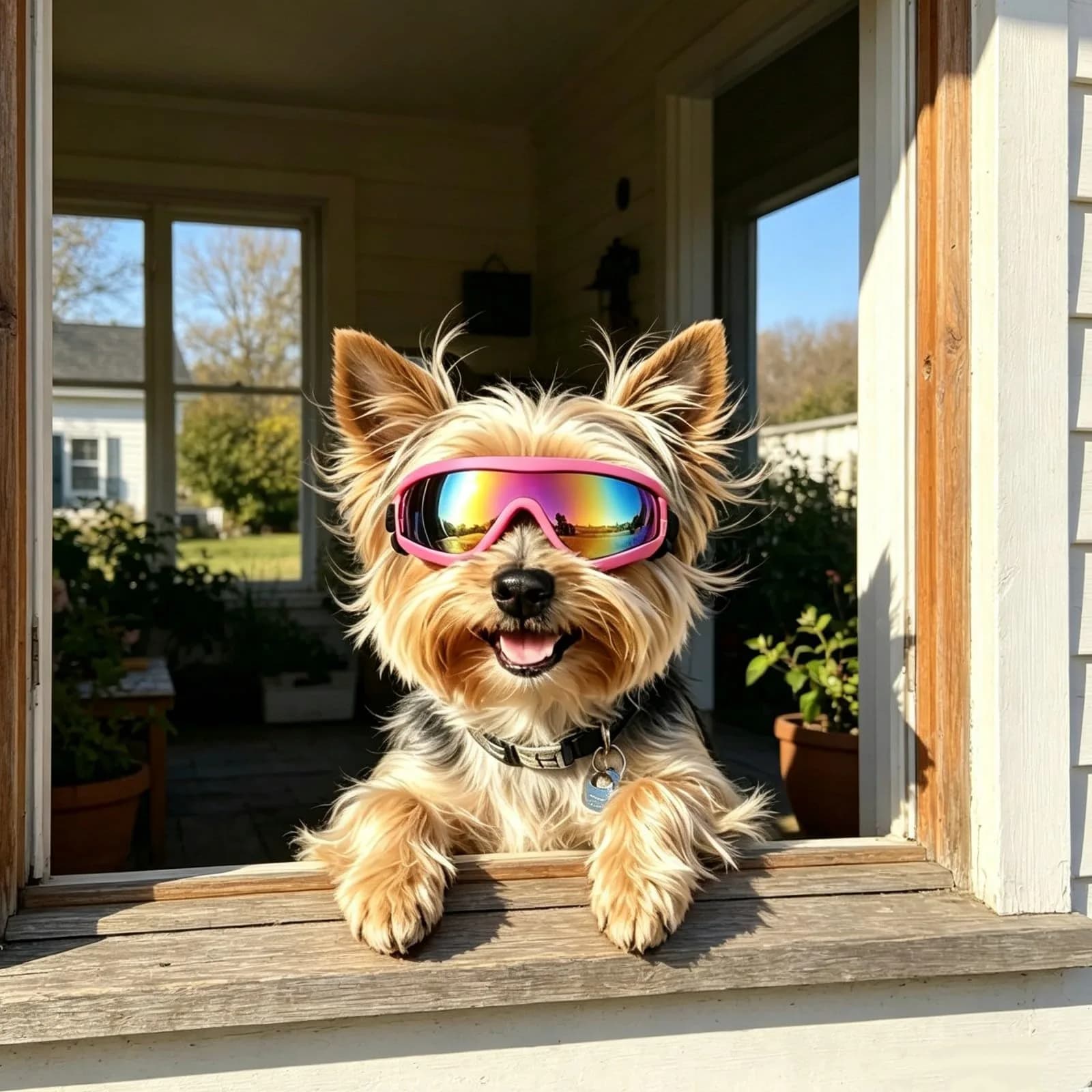 Enjoying Tactical Pink Small Breed Dog Goggles with UV Protection, Windproof & Adjustable Straps - view 2