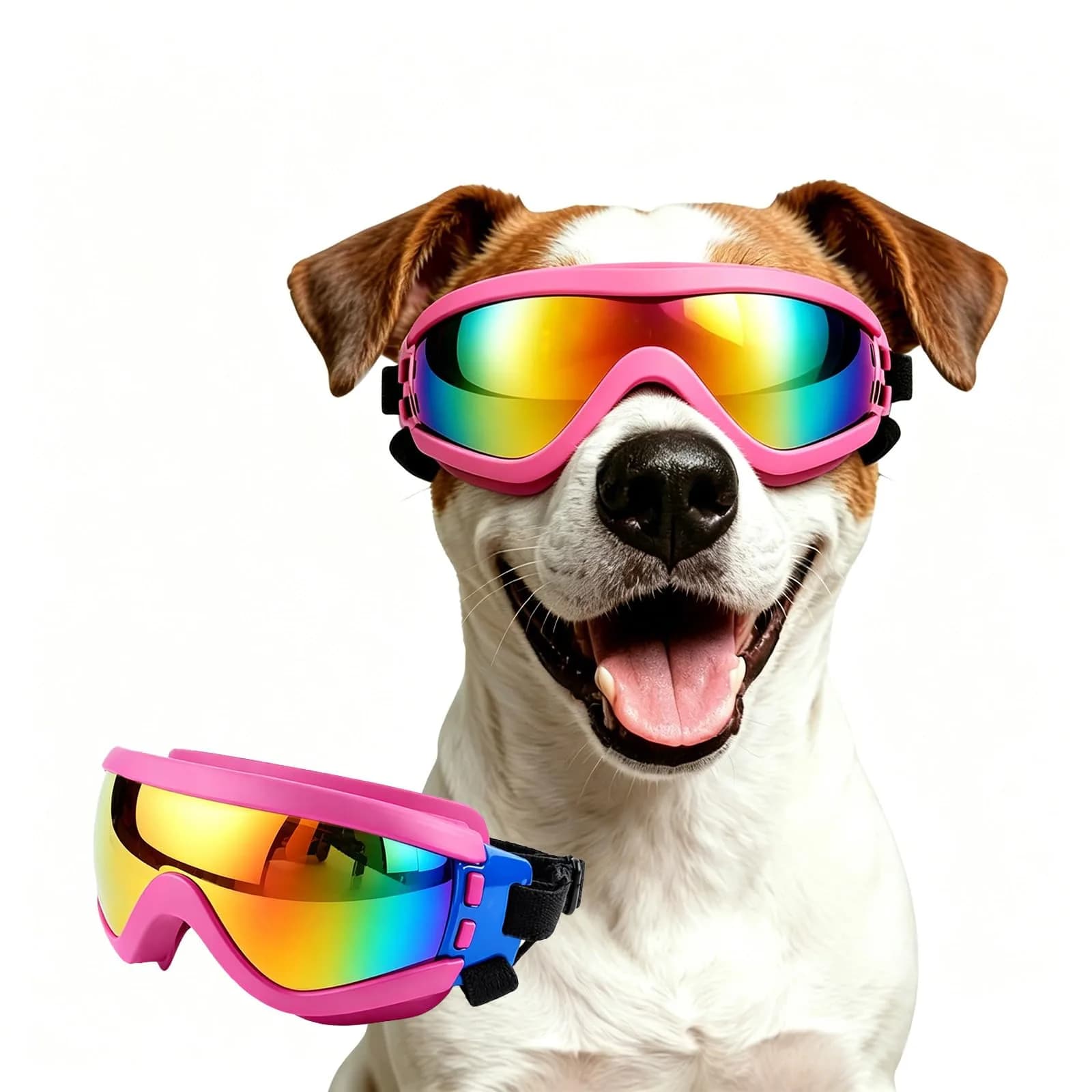 Enjoying Gloss Pink Dog Goggles for Medium Breeds | UV Protection, Windproof & Adjustable - main product image