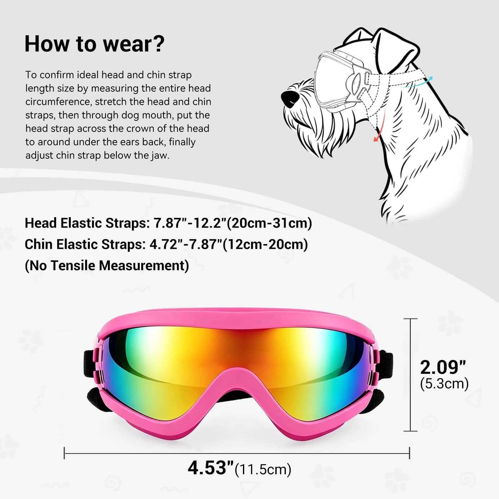 Enjoying Gloss Pink Dog Goggles for Medium Breeds | UV Protection, Windproof & Adjustable - view 3