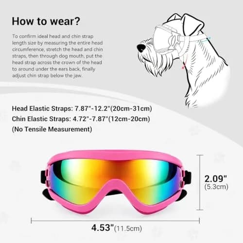 Enjoying Gloss Pink Dog Goggles for Medium Breeds | UV Protection, Windproof & Adjustable thumbnail 3