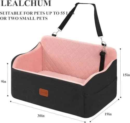 Lealchum Dog Car Seat for Medium/Large Dogs | Washable, Removable & Safe (Large) thumbnail 2