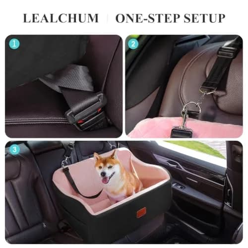 Lealchum Dog Car Seat for Medium/Large Dogs | Washable, Removable & Safe (Large) thumbnail 3