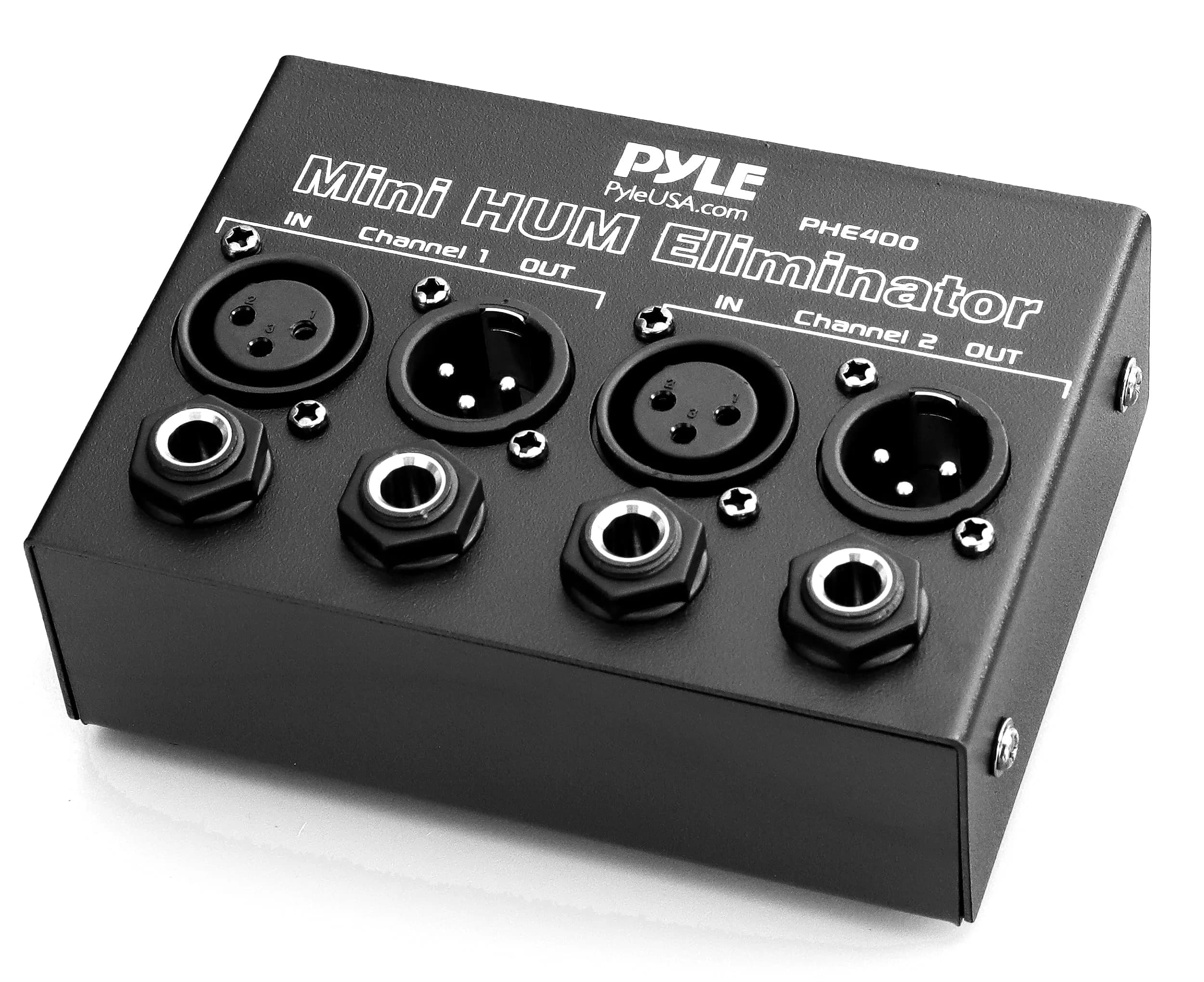 Pyle 2-Channel Passive Ground Loop Isolator with 1/4" TRS Phone & XLR Input/Output - Noise Filter - main product image