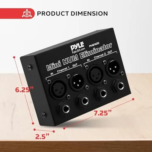 Pyle PHE400 Compact Mini Hum Eliminator Box 2-Channel | Reduces Ground Loop Hum thumbnail 7